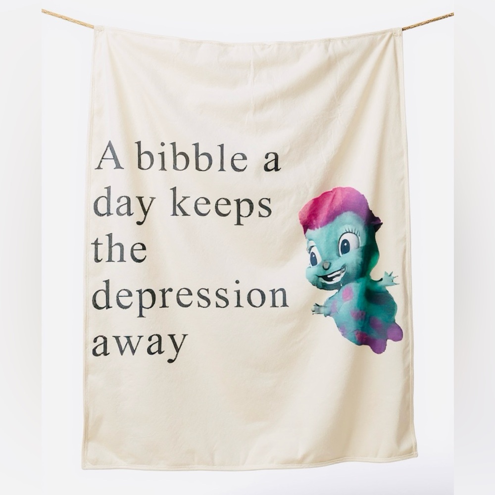 White Blanket Cute Character Design
50x60
Brand New 
Super Soft Fleece Throw